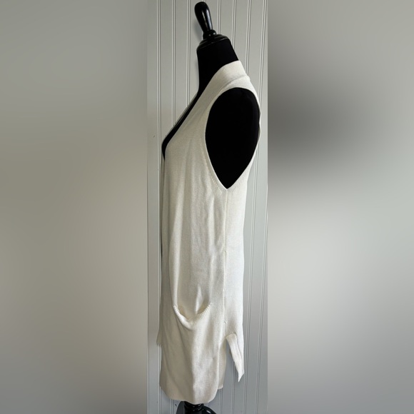 A Pea In The Pod Maternity Open Front Sweater Vest White Womens Size S/M - Picture 3 of 14